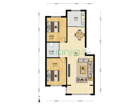 西域明珠 2室1厅1卫 101平方