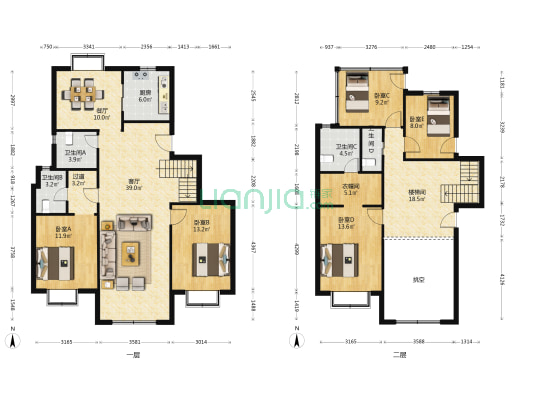 华钜御庭(三期) 5室2厅4卫 241平方