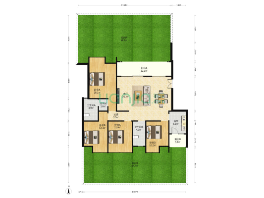 什邡紫云府 4室1厅3卫 137平方