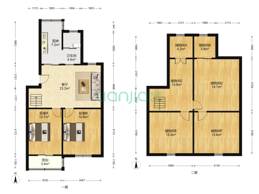 创业村南区 2室1厅1卫 119平方