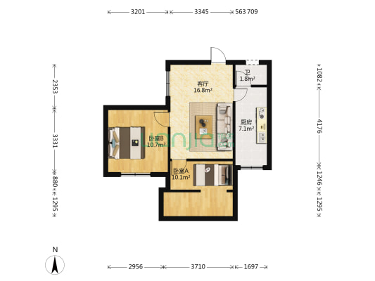 大堰二村 2室1厅1卫 57平方