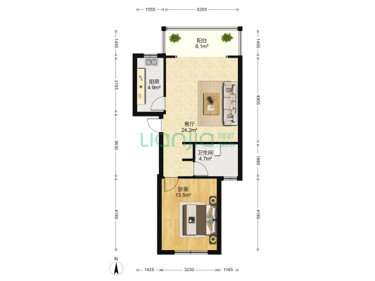 金岸世家一期 1室1厅1卫 72平方