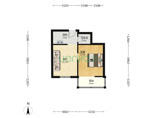 宿州路310号 1室1厅1卫 41平方