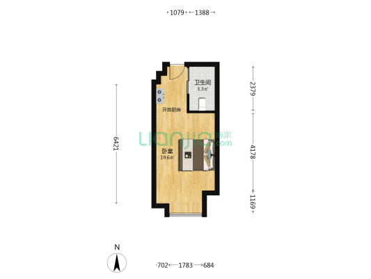 锦荣UI公寓 1室0厅1卫 41平方