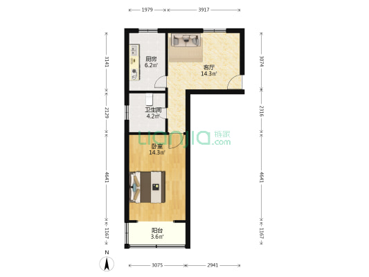 宛平南路493弄 1室1厅1卫 55平方