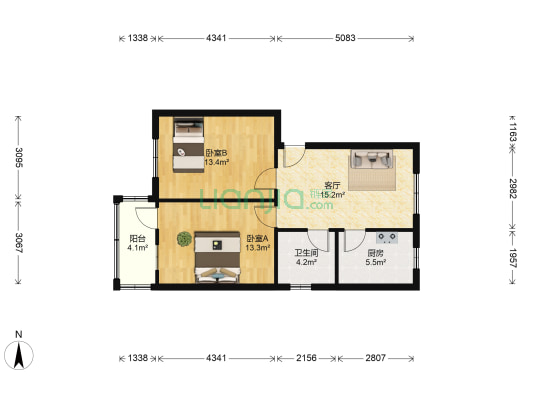 机房街智信家属院  2室1厅1卫 67平方