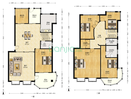 运通馨苑 5室2厅3卫 205平方