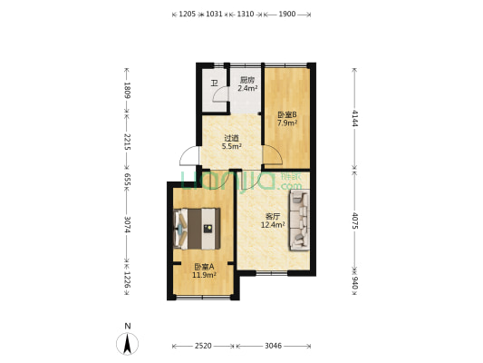 水利水电勘测设计研究 2室1厅1卫 42平方
