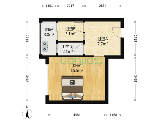 岗杜街 1室0厅1卫 40平方