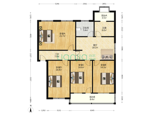 省燃料公司家属院 4室1厅1卫 131平方