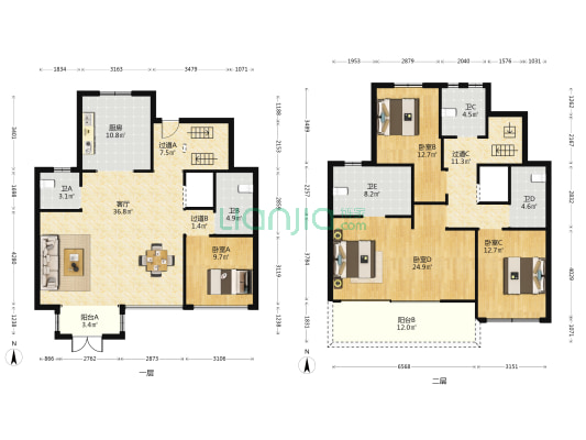 华晟和光源著 4室1厅5卫 220平方