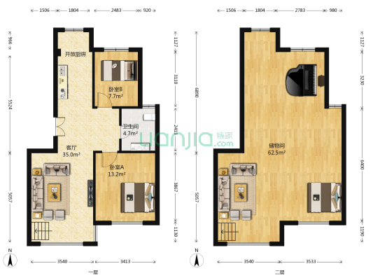 塞纳小镇 2室1厅1卫 78平方