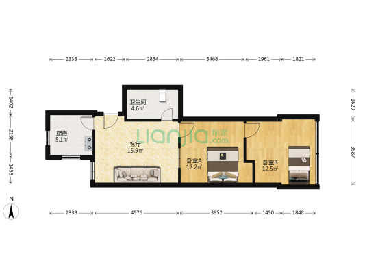 综合楼小区 2室1厅1卫 59平方