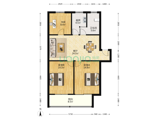 人民中路12号 3室1厅1卫 98平方
