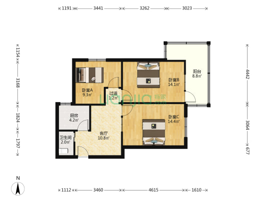纬一路129号 3室1厅1卫 77平方