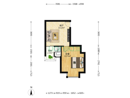 潘宅南小区 1室1厅1卫 71平方