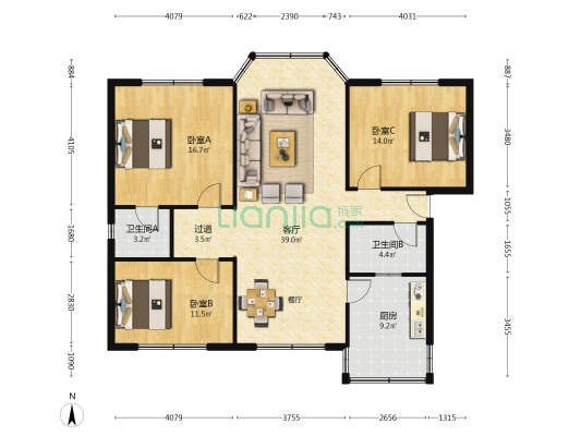 紫瑞街一巷109号 3室1厅2卫 123平方