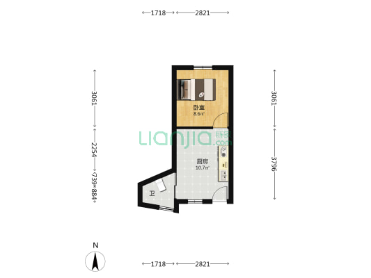 庆年坊 1室0厅1卫 22平方