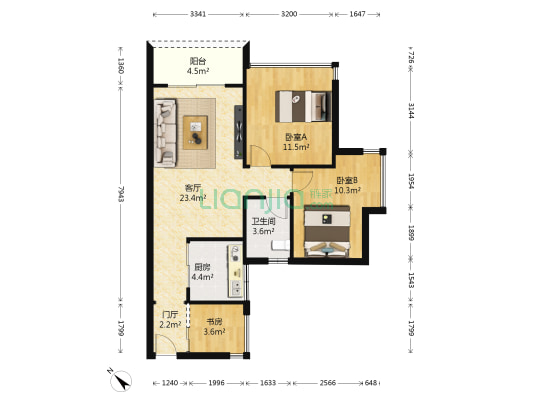 康达尔山海上城 3室1厅1卫 72平方