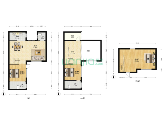 梧桐湖国际社区·中央公园 3室1厅3卫 137平方