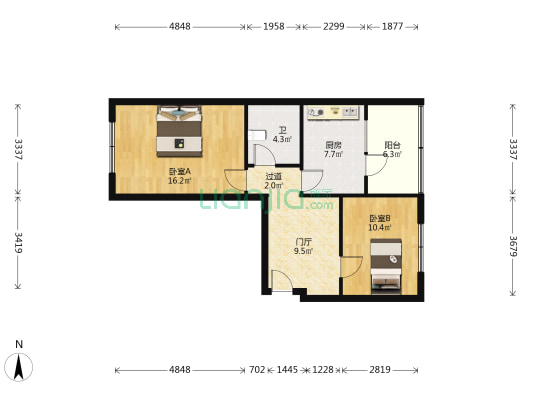 东大直街 2室0厅1卫 66平方