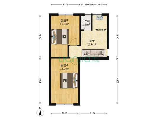 环秀东里 2室1厅1卫 53平方