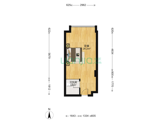 蓝润东悦荟 1室0厅1卫 41平方