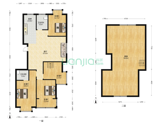 金泰江南春 4室1厅2卫 218平方