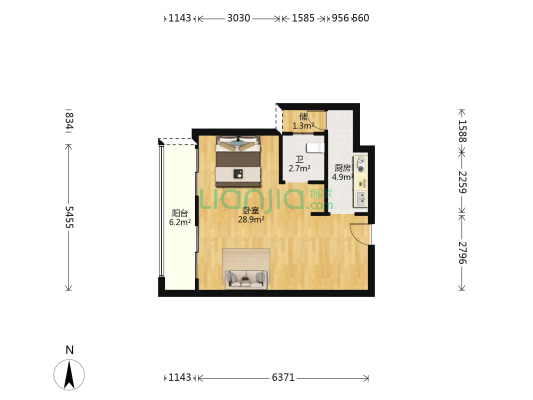 香山路110号 1室0厅1卫 59平方