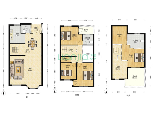 君地蔚林半岛 4室2厅3卫 189平方