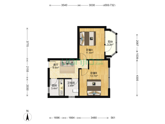 雪野二村 2室1厅1卫 70平方