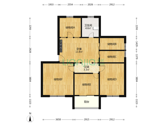 金陵花园 1室0厅1卫 131平方