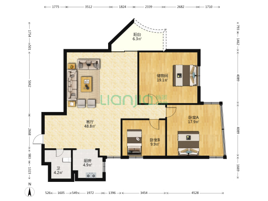 聚龙明珠 2室1厅1卫 140平方