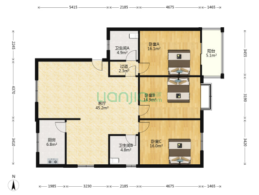钟陵街钟陵社区 3室1厅2卫 138平方