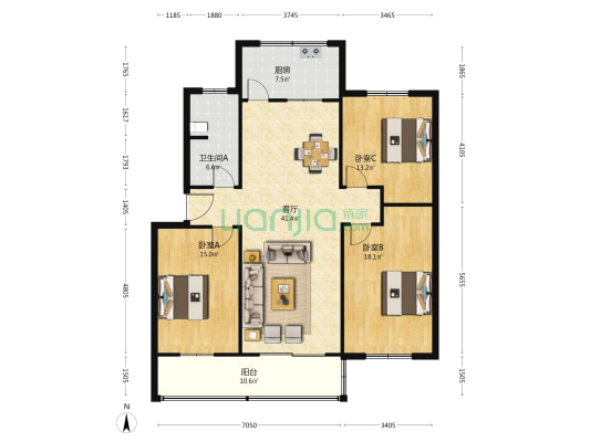驿城区税务局家属院(天顺路西段16号) 3室1厅1卫 136平方