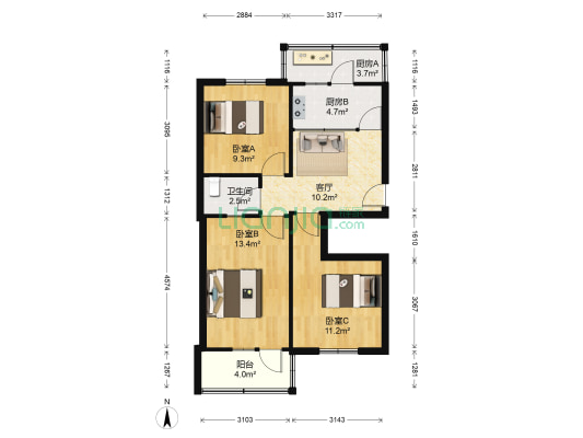金康路31号 3室1厅1卫 72平方