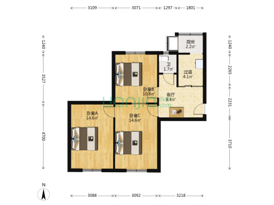 友谊北大街22号小区 3室1厅1卫 71平方