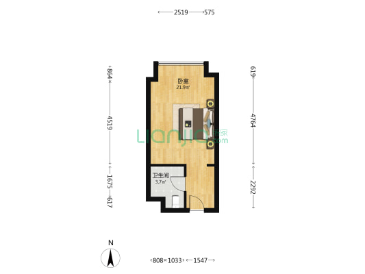 龙庭首玺 1室0厅1卫 49平方