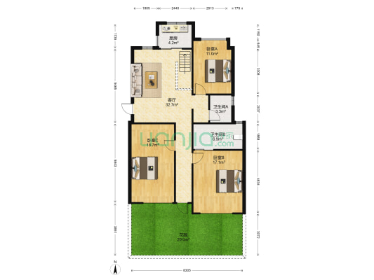 丽州一品 3室1厅2卫 226平方
