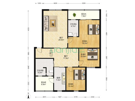 天府中路260号 3室2厅2卫 139平方