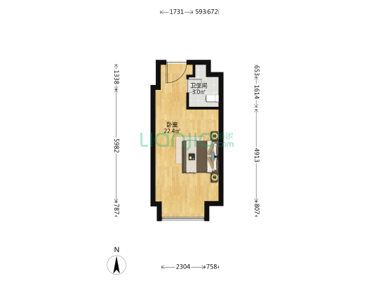 建工嘉寓 1室0厅1卫 38平方