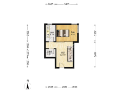 市区近老火车站，走路去二康，精装修一居室，-涿州天保郦景户型图