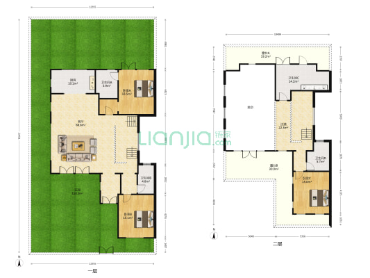 两江御园樱花园 3室1厅4卫 210平方