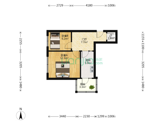 南马小区 2室0厅1卫 44平方