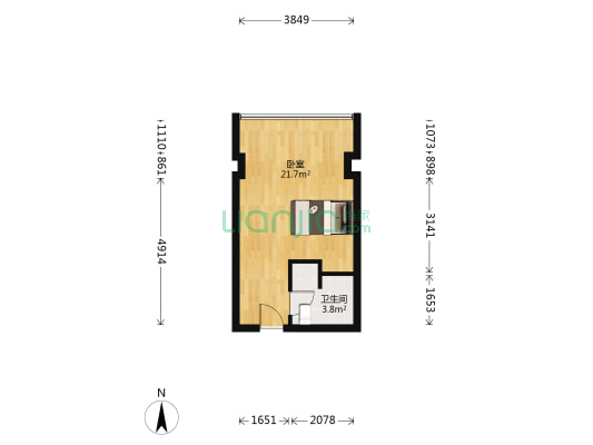 嘉汇公馆 1室0厅1卫 38平方