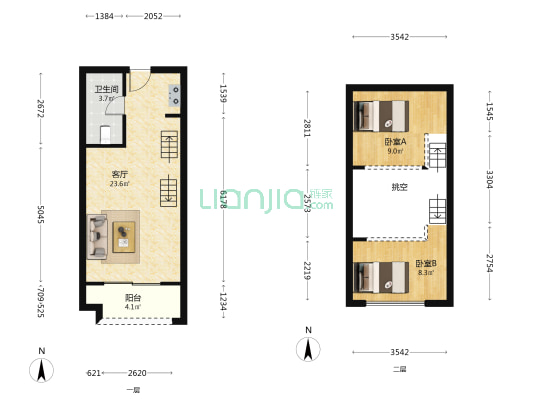 恒明ONE 2室1厅1卫 45平方