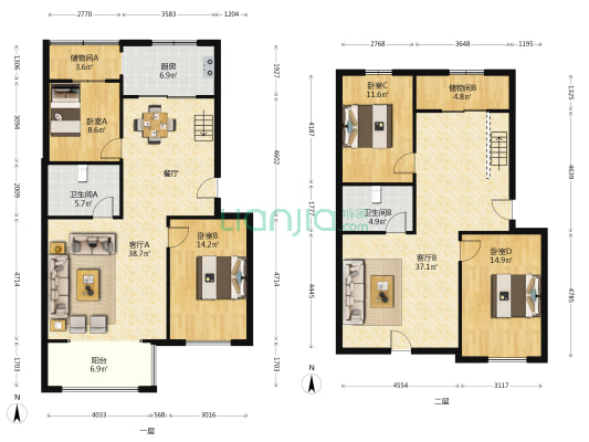 舜和旺园 4室2厅2卫 186平方