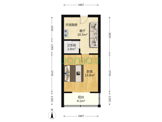 协龙里 1室1厅1卫 35平方