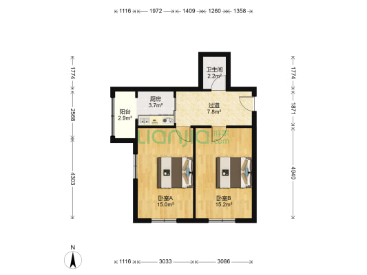 丁字沽八段 2室0厅1卫 59平方