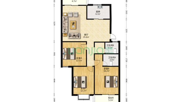 马保石沙小区二手房实景图